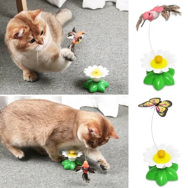Automatic Rotating Electric Cat Toy, Colorful Butterfly