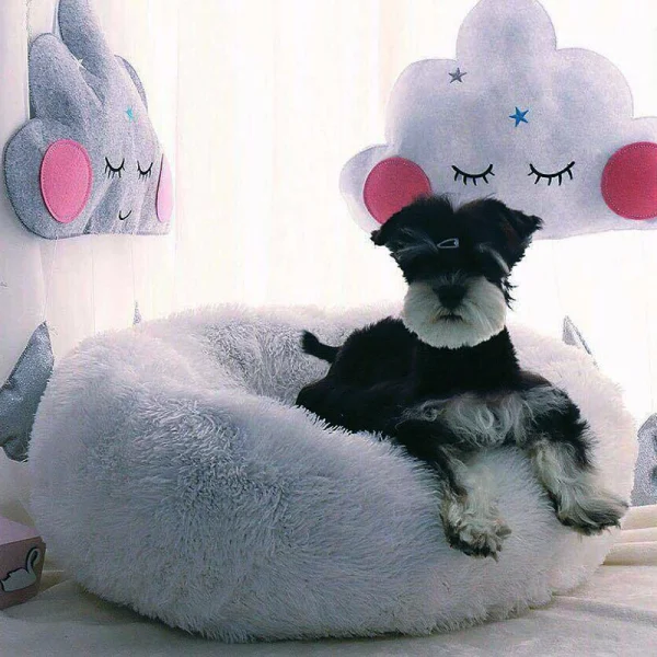70CM Donut-Shaped Plush Pet Cuddler Bed Machine Washable Anti-Slip for Dog&Cat House Winter Warm Sleeping
