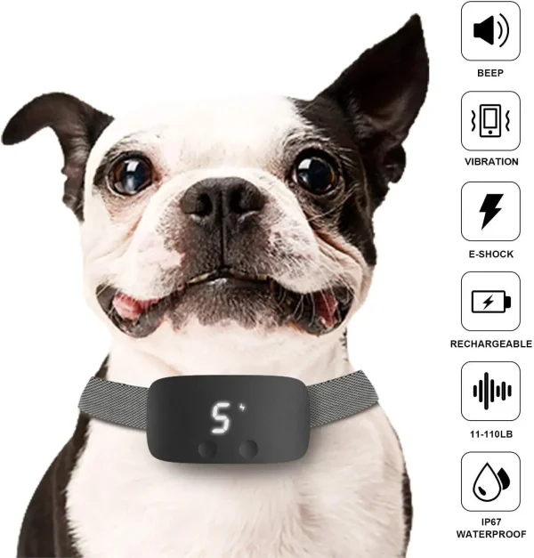Automatic Anti Barking Dog Collar, Rechargeable Bark Stopper