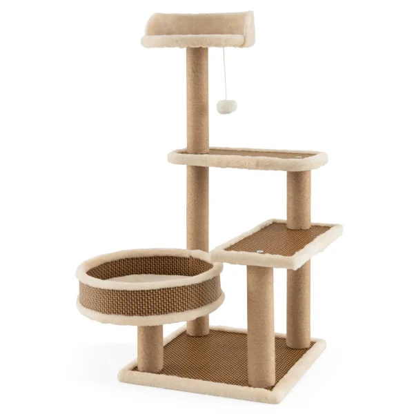 Multi-Level Cat Tree Tower, 90 cm Climbing Stand Scratching Posts
