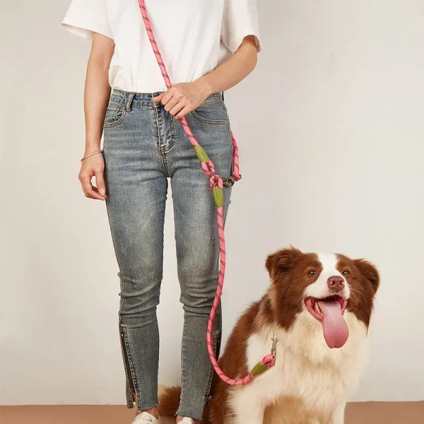 Reflective Nylon Dog Leashe, Traction Rope Leads for Running