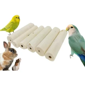 10 Pcs Bird Parrot Chewing Toys, Natural Edible Root Stem Sola Wood Stick
