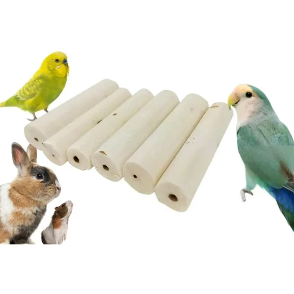 10 Pcs Bird Parrot Chewing Toys, Natural Edible Root Stem Sola Wood Stick