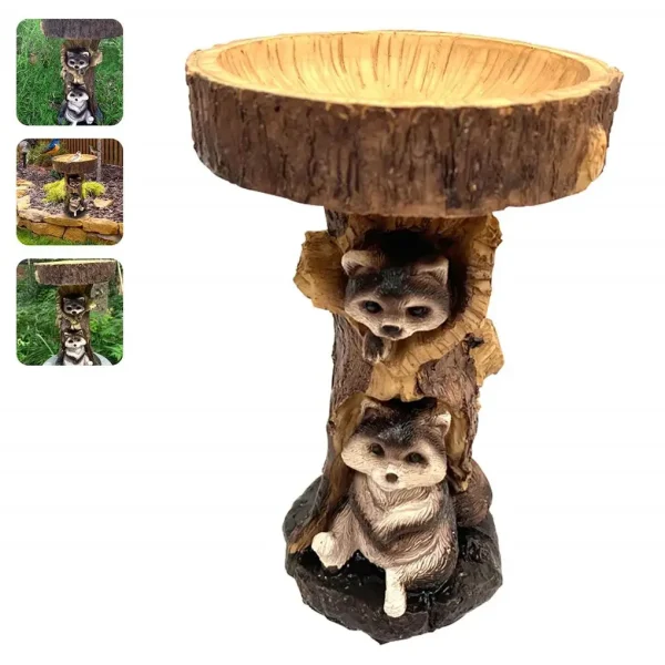 Raccoon Resin Decoration, Multipurpose Bird Feeder
