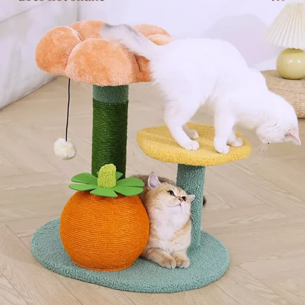 Flower Tree, Multi-Level Cat Tower with Sisal Scratching Posts