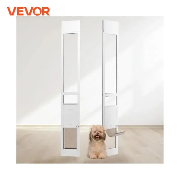 Sliding Glass Dog Door, Adjustable Height, Aluminum Frame Tempered