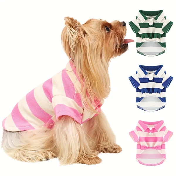 Collared Summer Shirt for Small Dogs and Cats