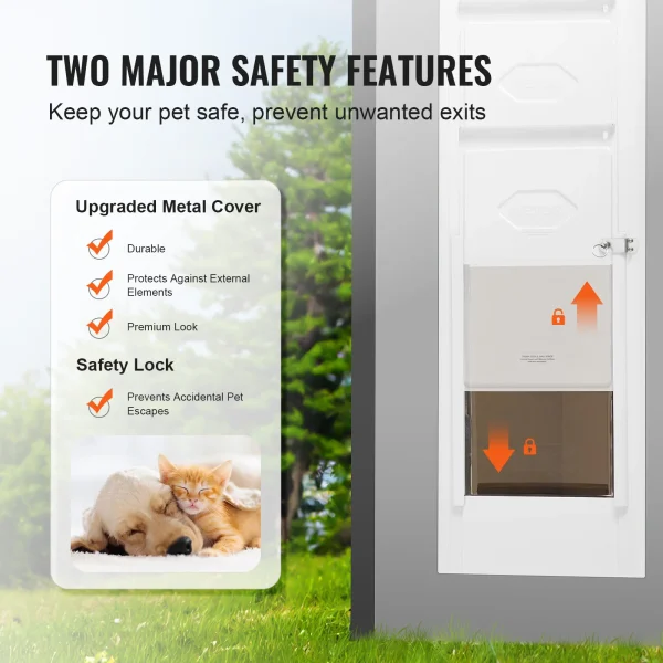 Sliding Glass Dog Door, Adjustable Height, Aluminum Frame Tempered