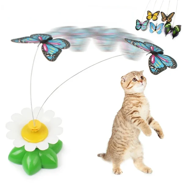 Automatic Rotating Electric Cat Toy, Colorful Butterfly