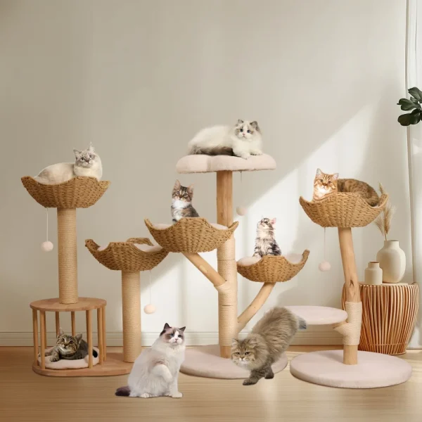 Large Tree Tower for Indoor, Cats Multi-Level Plush Condo