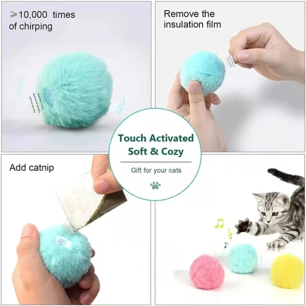 Interactive Ball, Plush Electric Catnip Training Toy