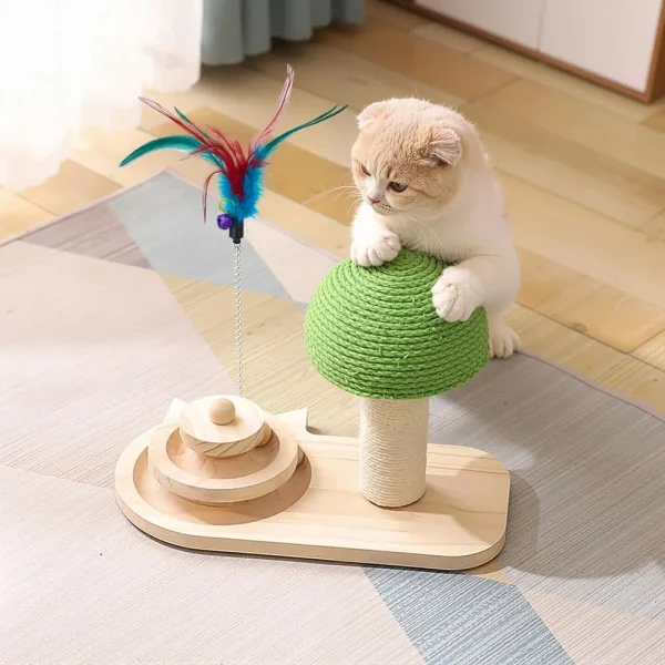 Cat Turntable Toy, 3 in 1 Scratching Board