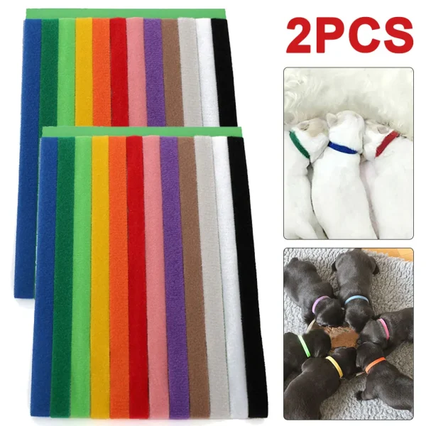 12Pcs Puppy Collars, Hook and Loop Fastener, Pet Identification