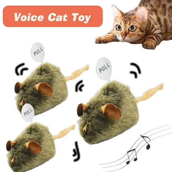 Plush Cat Toy, Simulation Mouse Automatic Chirping