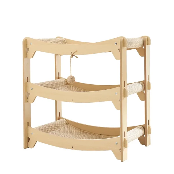 Cat Tree with Scratching Posts, Plush Bed Lounge