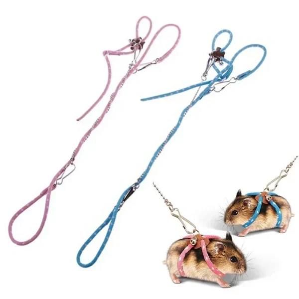 Small Animal Pet Adjustable Soft Harness Bird Mouse Hamster Ferrets Rat Pig Leash Anti-bite Traction Rope Guinea Pig Accessories