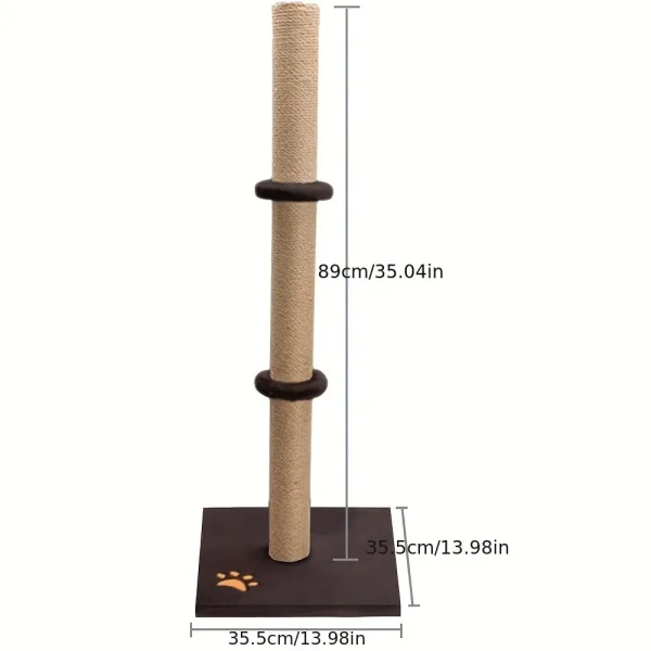 Cat Scratching Post 89cm, Vertical Cat Tree with Carpet Cove