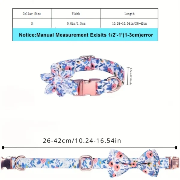 Small Dog Adjustable Collar - Stylish Bow Tie