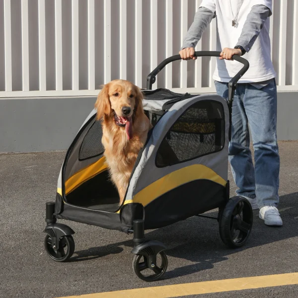 Portable Dog Stroller, 4 Wheels for Large Dogs