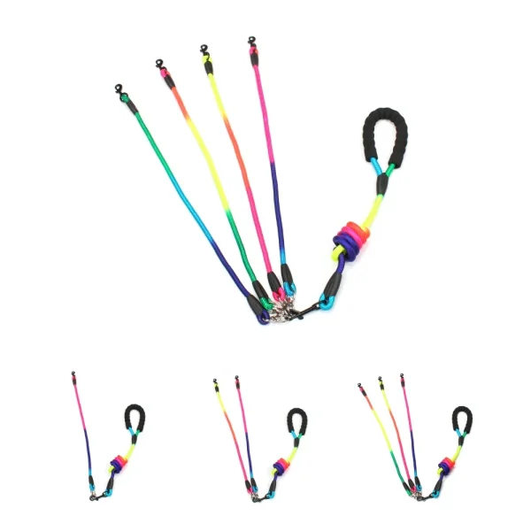 Rainbow Multi Dogs Leash for 1, 2, 3 or 4 Dogs