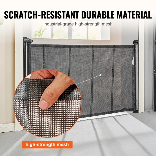 Retractable Pet Gate, Tall Mesh, Extends up Wide