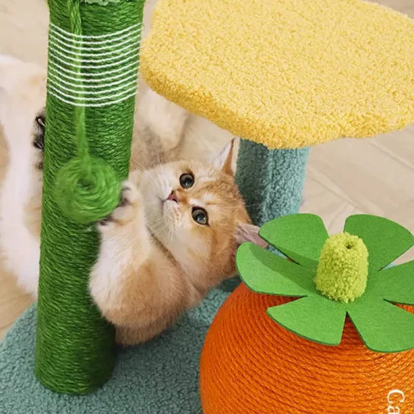 Flower Tree, Multi-Level Cat Tower with Sisal Scratching Posts