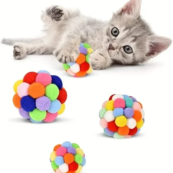 3PCS Cat Toy, Plush Ball
