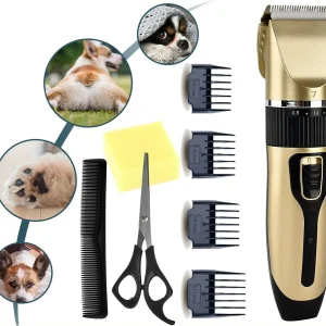 Cordless Dog Grooming Kit with 4 Comb Guides