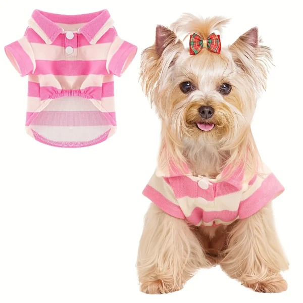 Collared Summer Shirt for Small Dogs and Cats