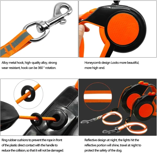 Retractable Dog Leash, Automatic Extending Traction Rope