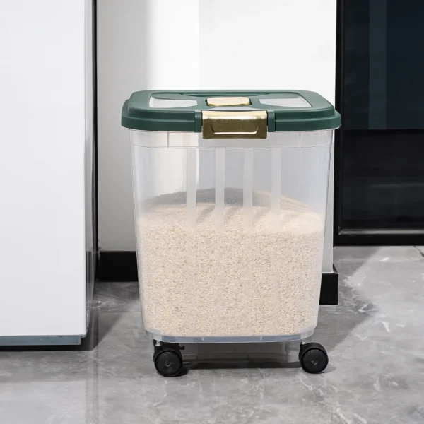 7.5/12.5kg Large Capacity With Wheels Food Storage Barrel