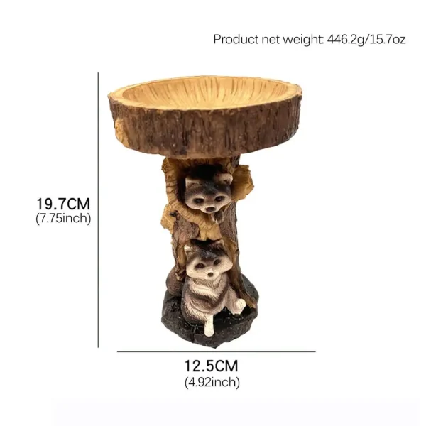 Raccoon Resin Decoration, Multipurpose Bird Feeder