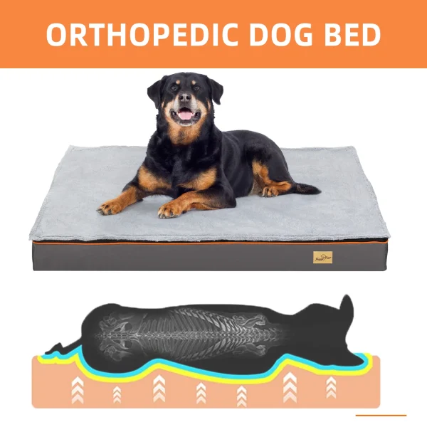 Dog Bed, Waterproof, Orthopedic with Washable Cover