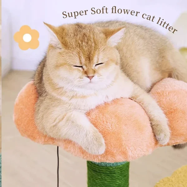 Flower Tree, Multi-Level Cat Tower with Sisal Scratching Posts