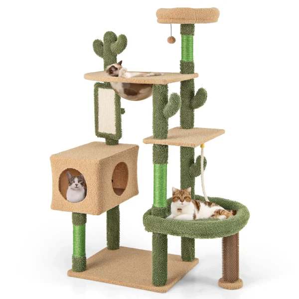 Multi-level Cat Tower 150 cm Cactus Cat Tree for Indoor Cats