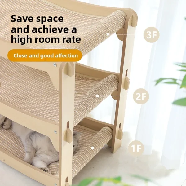 Cat Tree with Scratching Posts, Plush Bed Lounge