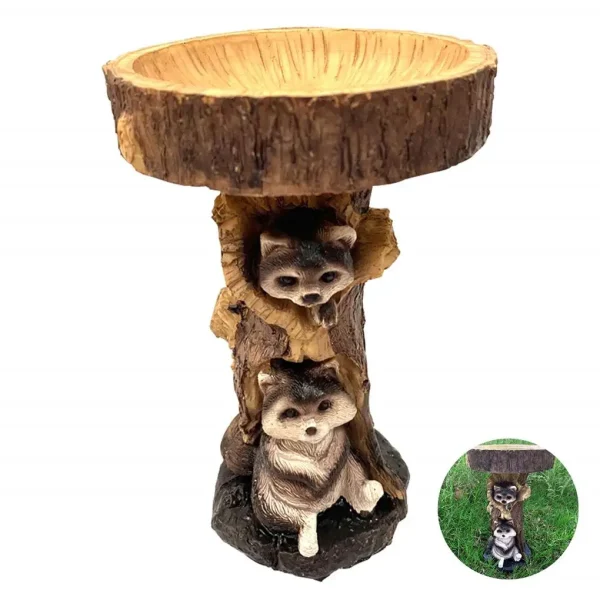 Raccoon Resin Decoration, Multipurpose Bird Feeder