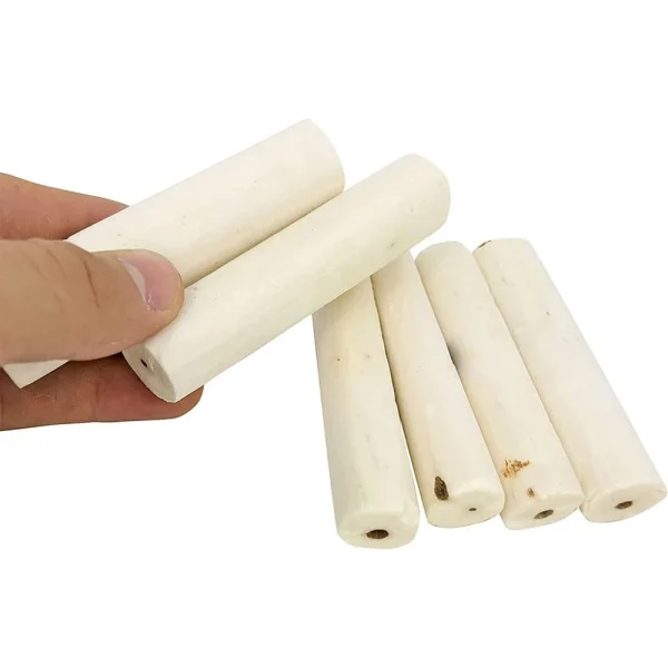 10 Pcs Bird Parrot Chewing Toys, Natural Edible Root Stem Sola Wood Stick