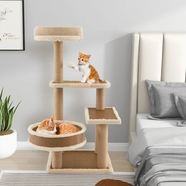 Multi-Level Cat Tree Tower, 90 cm Climbing Stand Scratching Posts