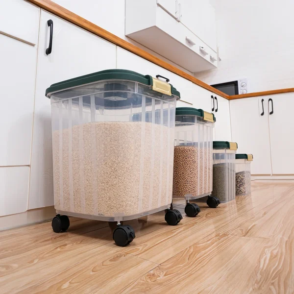 7.5/12.5kg Large Capacity With Wheels Food Storage Barrel