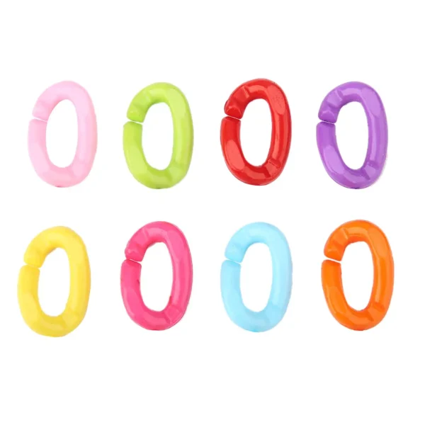 100PCS Colorful Plastic Bird Clips Hooks, Chain Links for DIY Parrot Toys