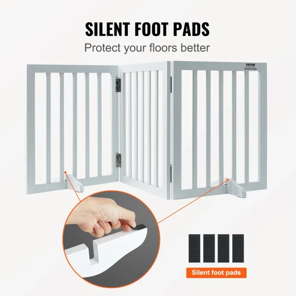 Free Standing Dog Gate with 3 Panels for Narrow Passageways
