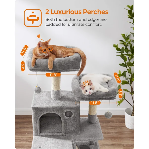 FEANDREA Cat Tree, 168 cm Large Cat Tower with 13 Scratching Posts