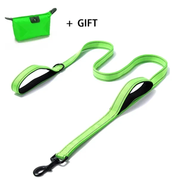 Reflective Dog Leash With Double Handle