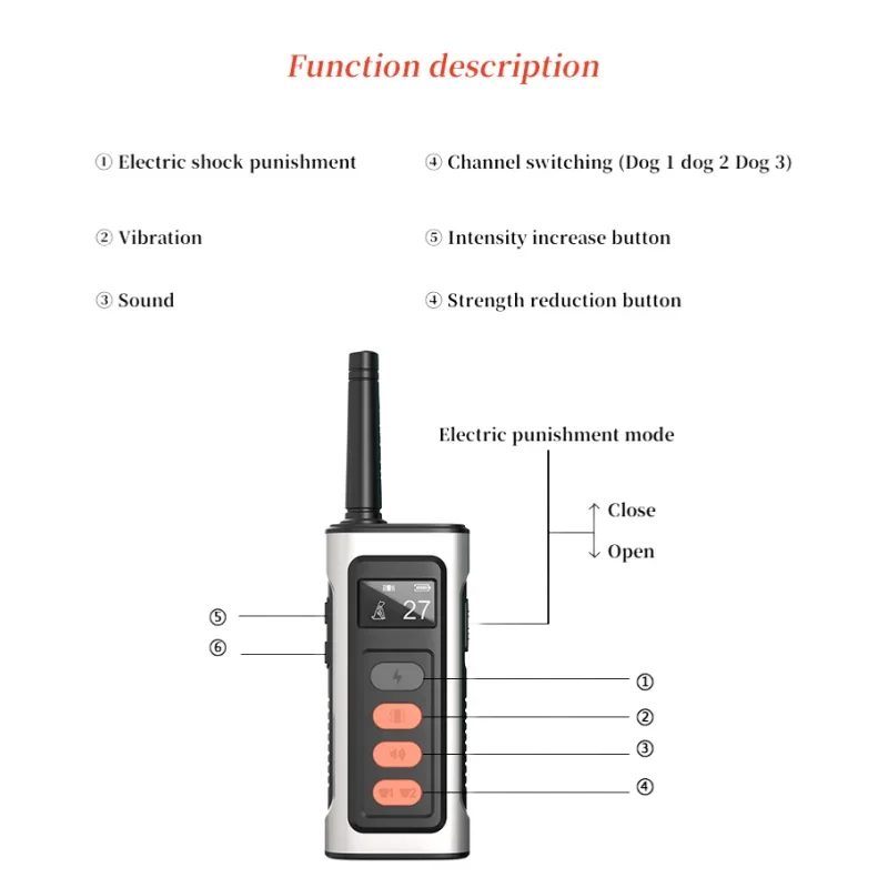 3500FT Digital Dog Training Collar, Bark Deterrents
