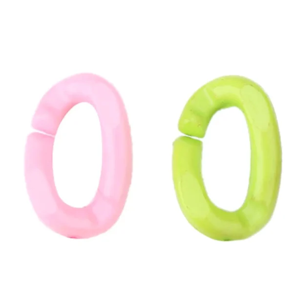 100PCS Colorful Plastic Bird Clips Hooks, Chain Links for DIY Parrot Toys