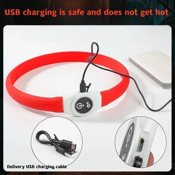 New Led Luminous Dog Collar PVC Waterproof With Usb