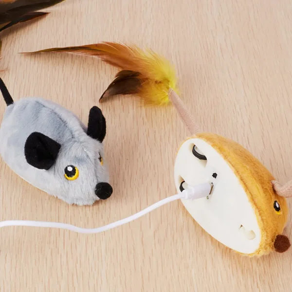 Interactive Cat Toy, Rechargeable Moving Mouse