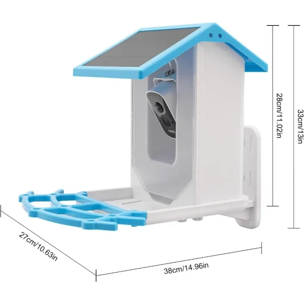 Smart Bird Feeder with USB Solar Panel Charging and Camera
