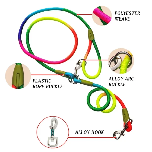Reflective Nylon Dog Leashe, Traction Rope Leads for Running
